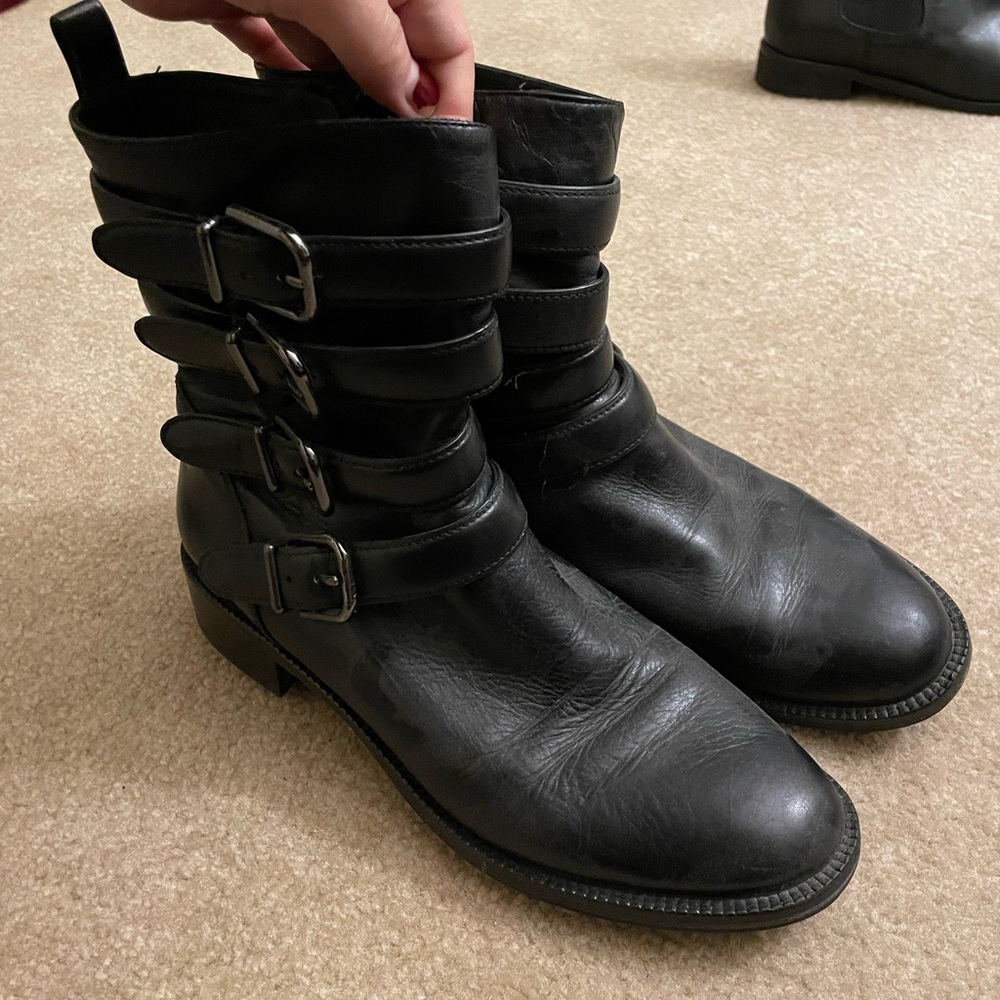 Via Spiga Black combat boots